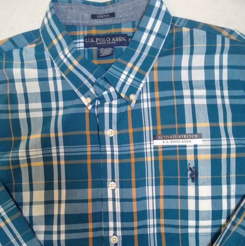 U.S. Polo Stretch Collared Button up Shirt